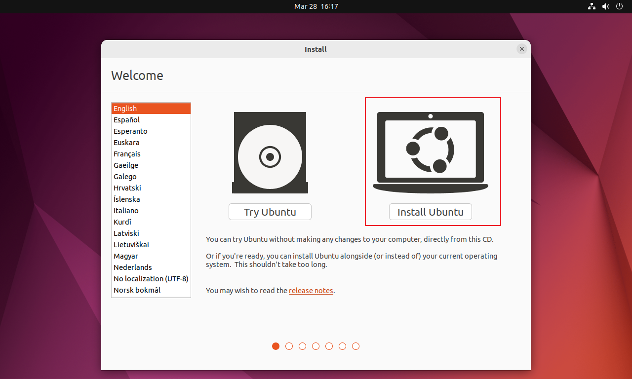 选择安装ubuntu