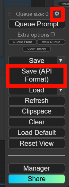 Settings and Save