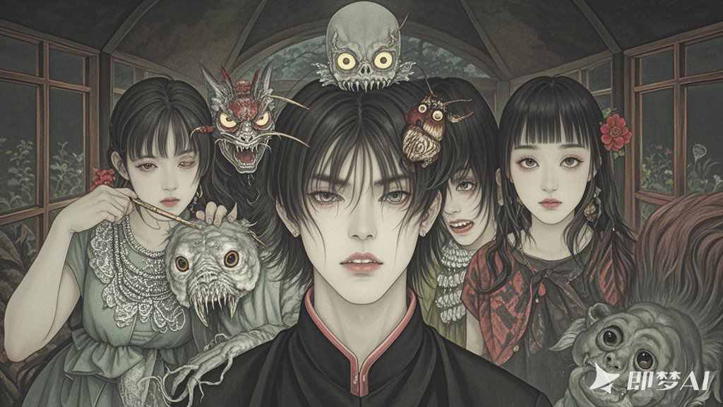 深夜镜中怪影现，墨水瓶里藏惊魂