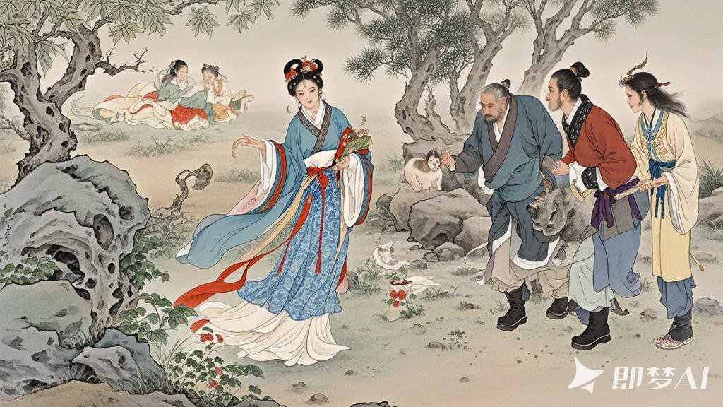 河边洗衣遇险，青蛇神助脱魔掌
