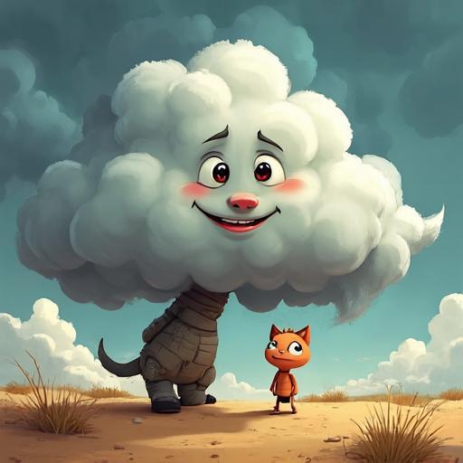 Pluie se sent hésitant face aux gros nuages.