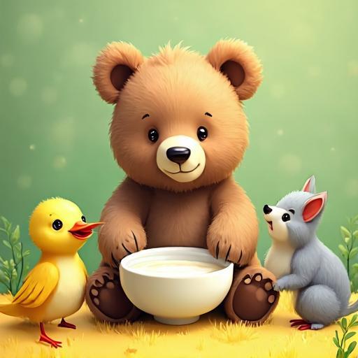 بارنابي يطعم أصدقاءه الصغار الجائعين.