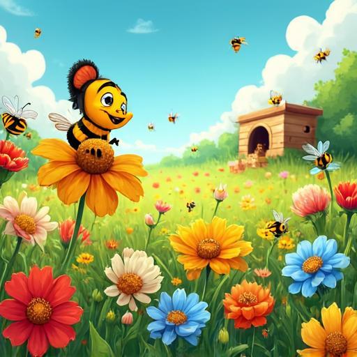 La ruche prospère dans le nouveau champ de fleurs, reconnaissant la bravoure de Buzzy.