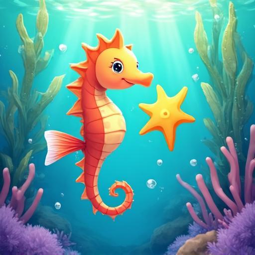 Финни играет с разноцветными кораллами и морской звездой.