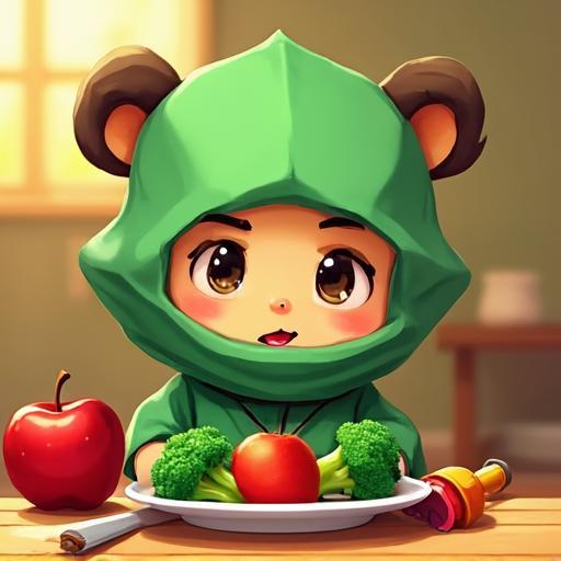 ليو متعب ولا يريد أن يأكل غداءه الصحي.