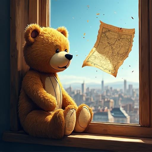 هبة ريح تخطف خريطة ثمينة، مما يجبر الدب بارثولوميو على بدء رحلة محفوفة بالمخاطر.