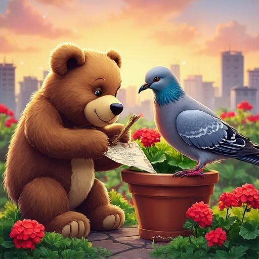 Guidé par Jasper, Bartholomew trouve le deuxième morceau dans un jardin communautaire sur le toit, un phare de la nature dans la ville.